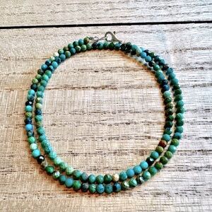 Faceted Turquoise Wire Wrap – Choker or Bracelet